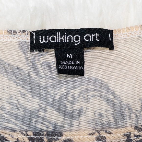 Walking Art Sheer Paisley Print 3/4 Sleeve Top Size Medium - Picture 6 of 7